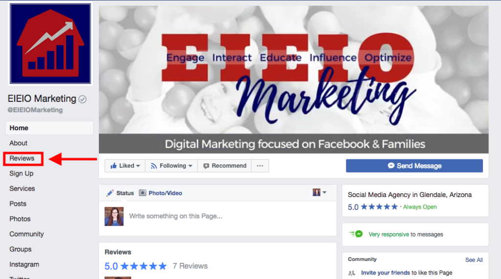 Set your Facebook Page up to receive reviews, and know how to react when you receive an unfavorable review - EIEIOMarketing.com